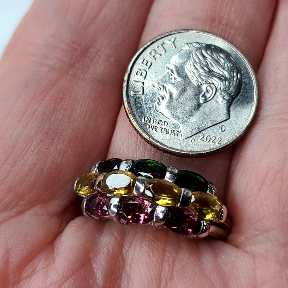 Tourmaline Multi Color Gemstone Ring - Picture 9 of 12